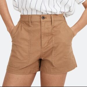 Madewell Perfect Military Twill Toffee Shorts